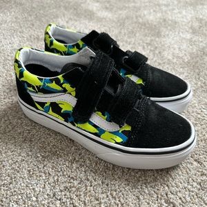 NEW never worn Boys Velcro Black vans size 2